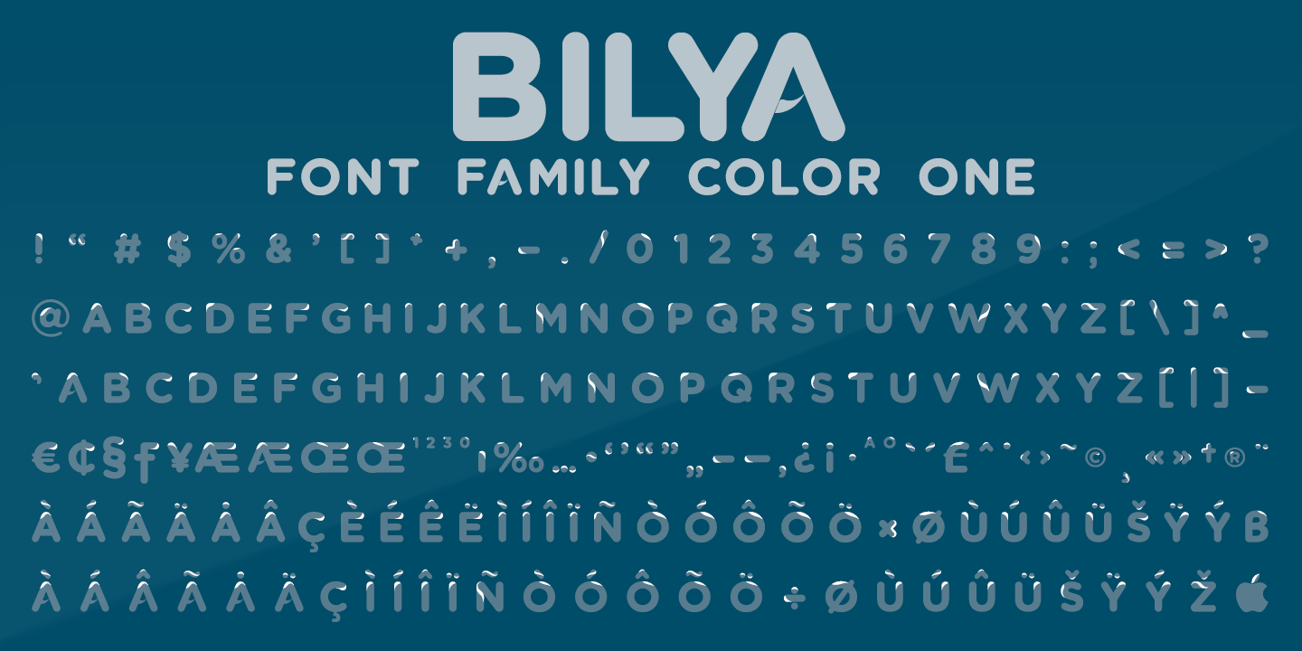 Beispiel einer Bilya Layered BASE-Schriftart
